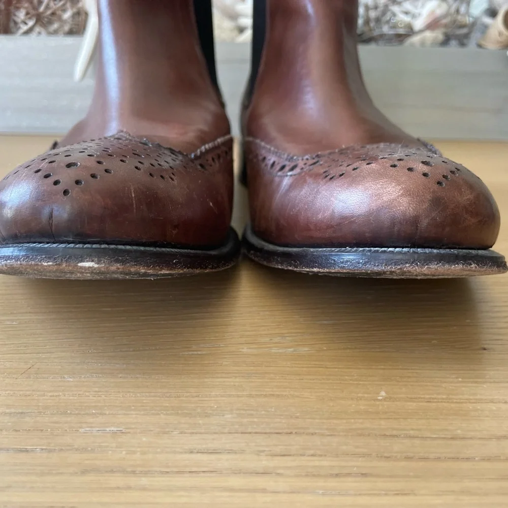 OTISOPSE BROWN LEATHER ANKLE BOOTS SIZE EU 43 US 10 ITALY